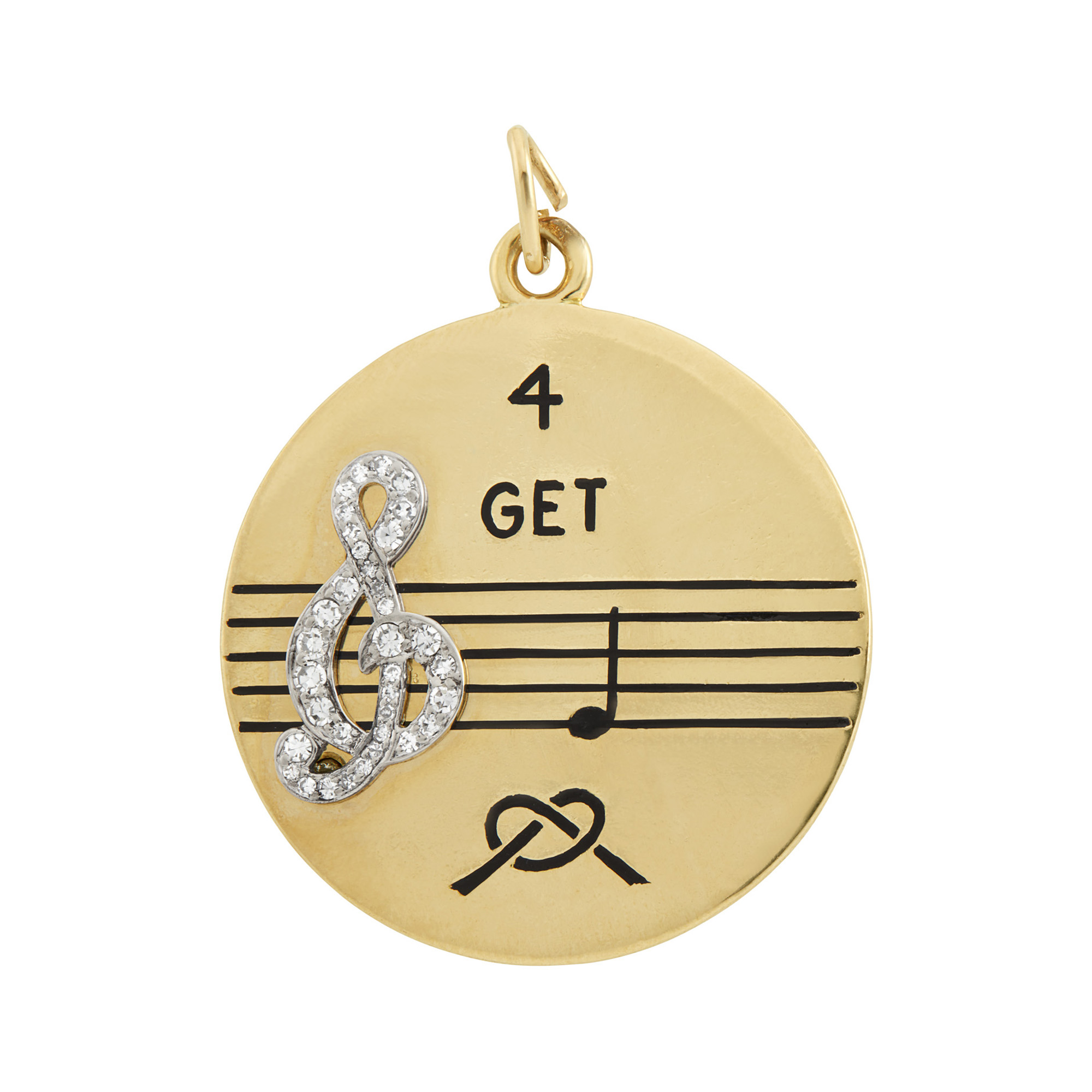 Lot image - Two-Color Gold, Diamond and Enamel Charm