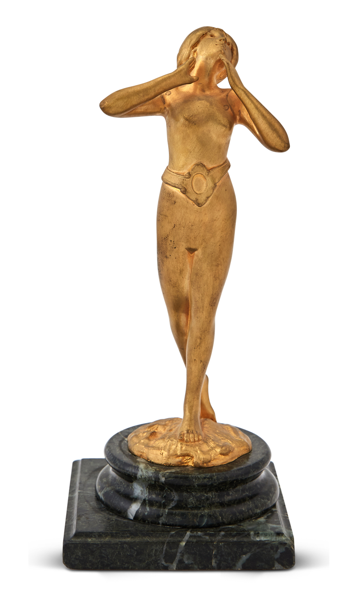 Lot image - French Art Nouveau Gilt-Bronze Figure of Female Youth