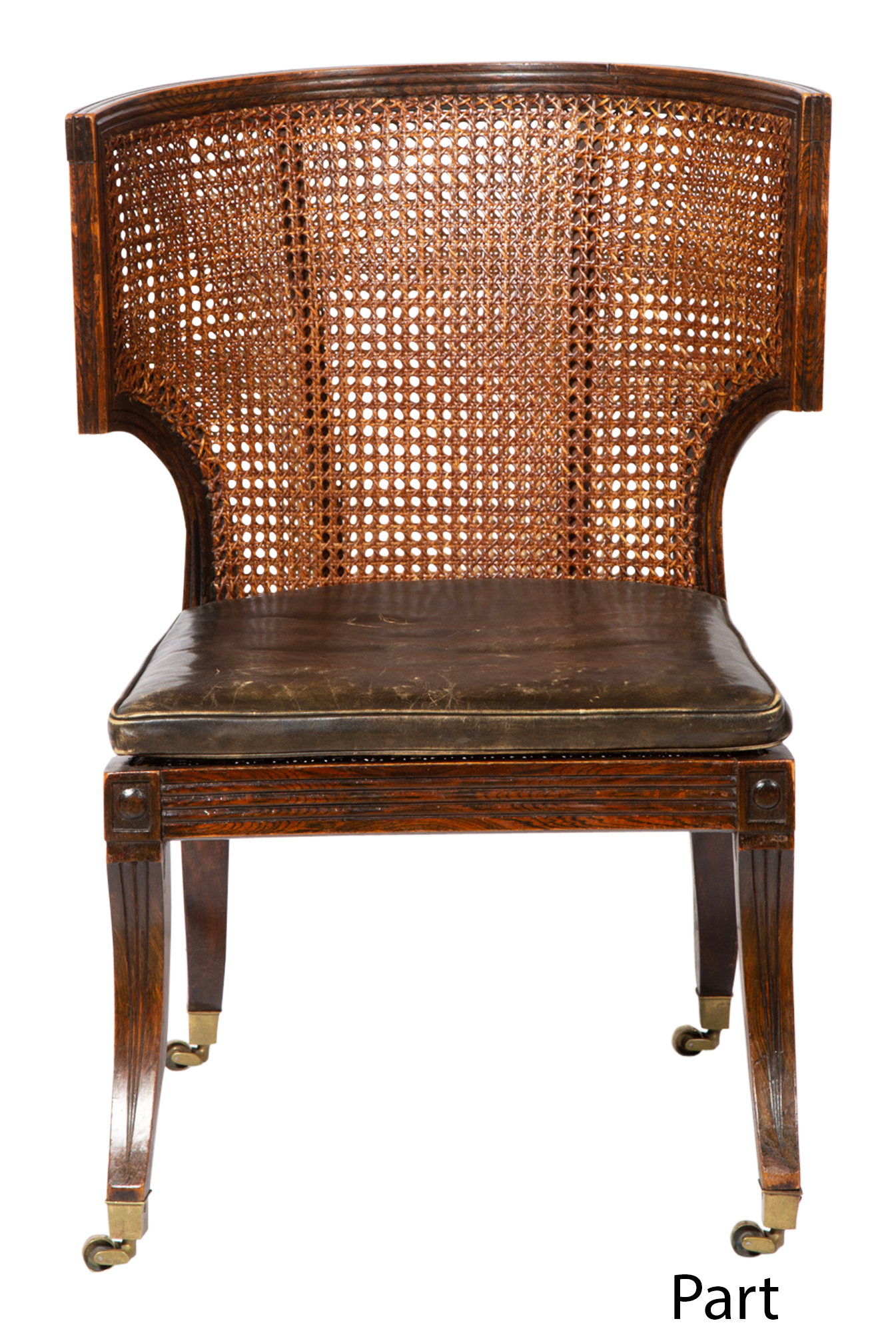 Lot image - Regency Rosewood-Grained Caned Klismos Chair