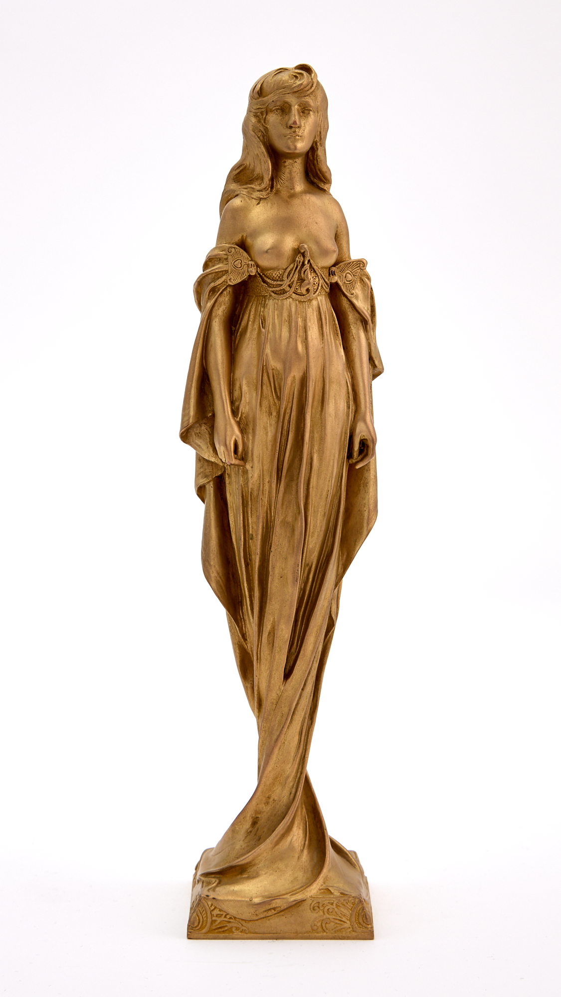 Lot image - French Art Nouveau Gilt-Bronze Figure of a Maiden