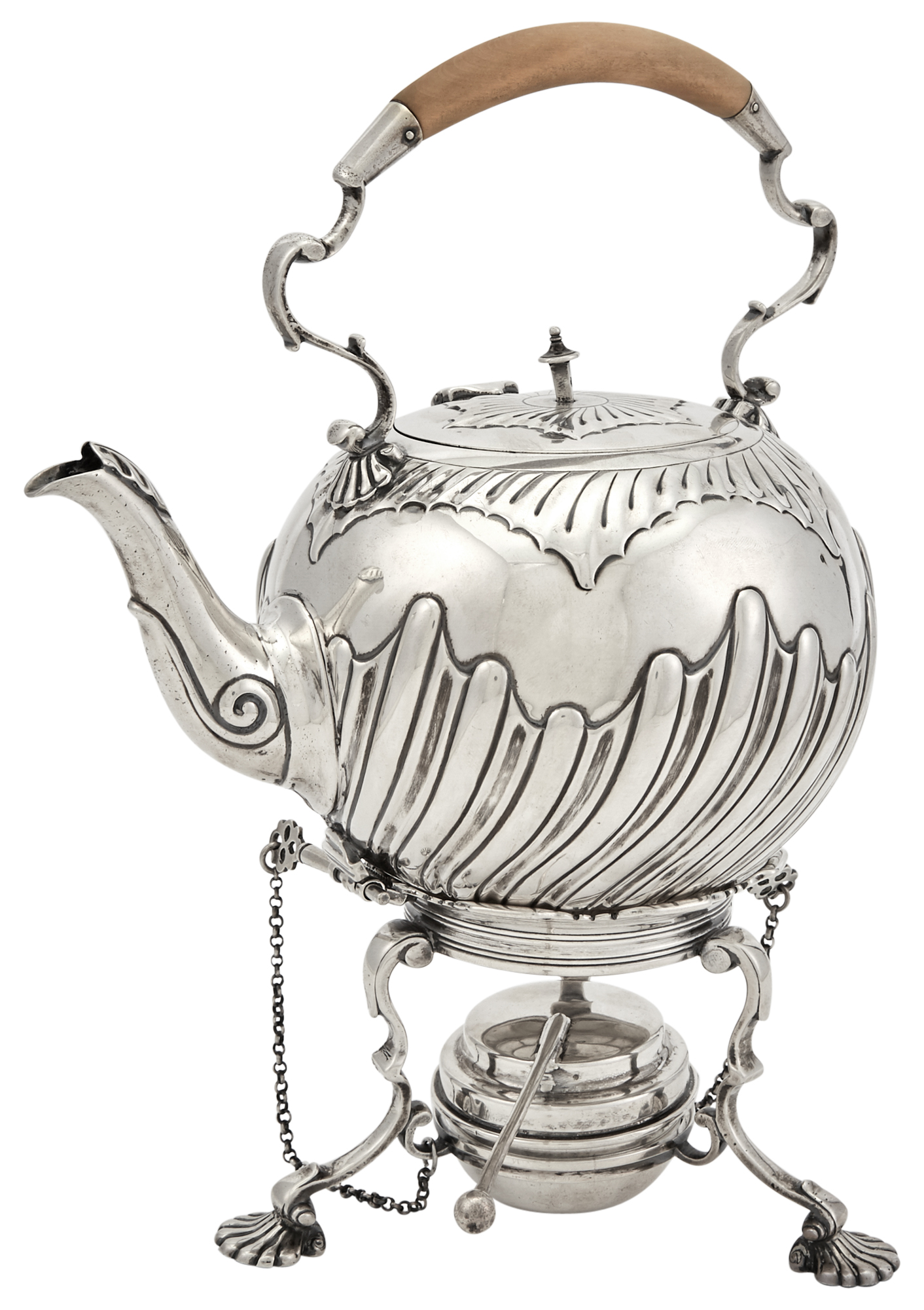 Lot image - Victorian Sterling Silver Kettle on Stand