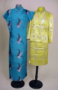 Lot image - Two Brilliant Color Cheong Sams Chinese, mid 20th century