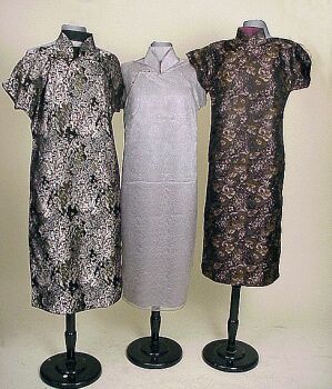 Lot image - Three Cheong Sams Chinese, mid 20th century