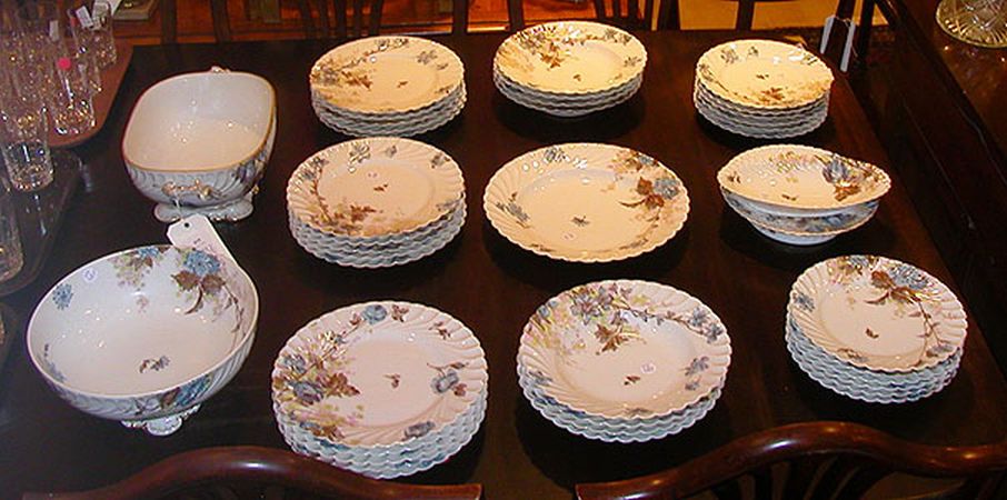 Lot image - Limoges Porcelain Partial Dinner Service