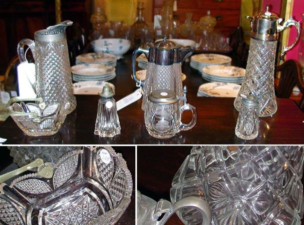 Lot image - Miscellaneous Group of Seven Glass and Metal Pitchers, etc.