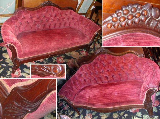 Lot image - Companion Pair of Victorian Walnut Settees
