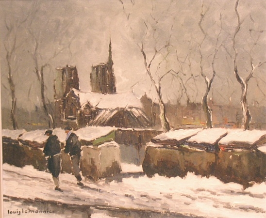 Lot image - Louis Lemonnier French, 20th century NOTRE DAME IN WINTER