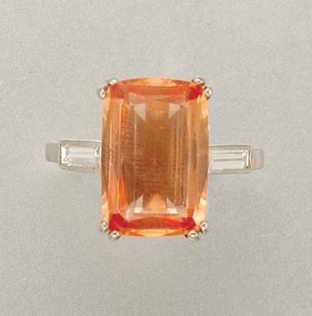 Lot image - Topaz and Diamond Ring