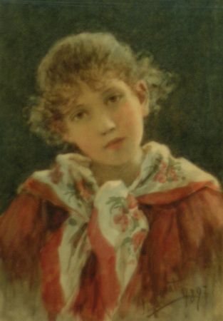 Lot image - Ernesto Levorati Italian, 19th/20th century PORTRAITS OF YOUNG GIRLS: TWO