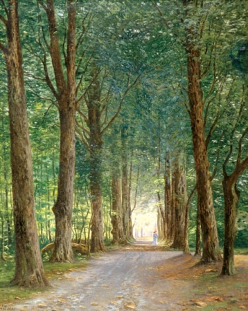 Lot image - Anton Erik Christian Thorenfeld Danish, 1839-1907 A WALK BENEATH A CANOPY OF TREES, FREDERIKSVAERK
