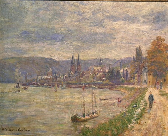 Lot image - Peter Paul Muller-Werlau German, 1864-1945 ALONG THE RHEIN