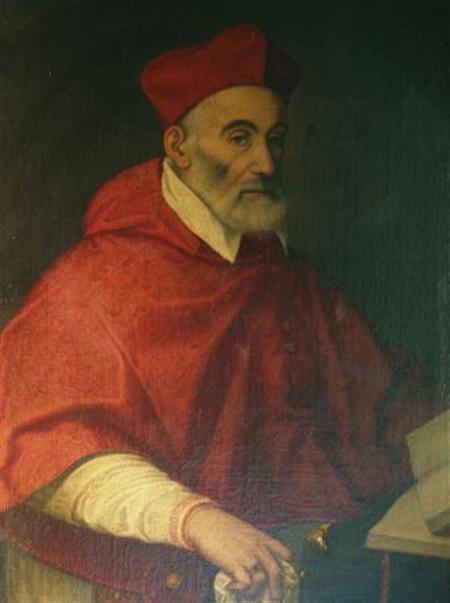 Lot image - North Italian School 17th Century Portrait of a Cardinal with an Open Book