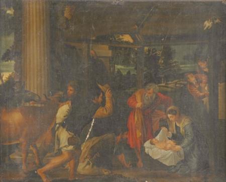 Lot image - Follower of Jacopo Bassano Adoration of the Shepherds