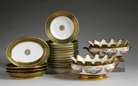Lot image - Sevres Porcelain Partial Dessert Service
