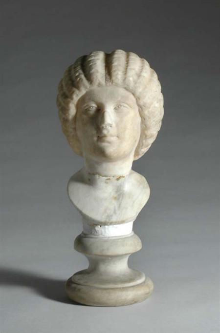 Lot image - Roman Carved Marble Bust of a Woman