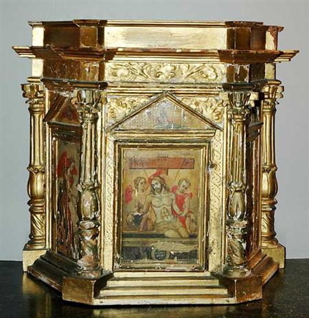 Lot image - Continental Baroque Gilt-Wood Tabernacle Cabinet