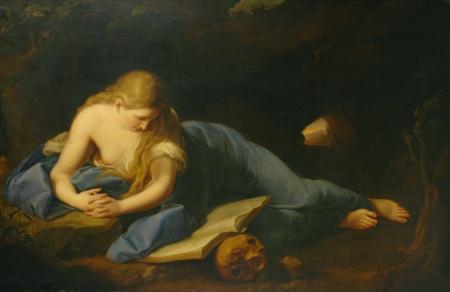 Lot image - After Pompeo Batoni Bussende Magdalena (Penitent Magdalene)