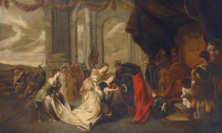Lot image - Flemish School 17th Century Esther before Ahasuerus