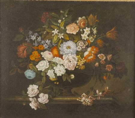 Lot image - Follower of Balthasar van der Ast Still Life with Flowers in an Amphora