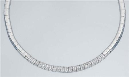 Lot image - White Gold and Diamond Necklace