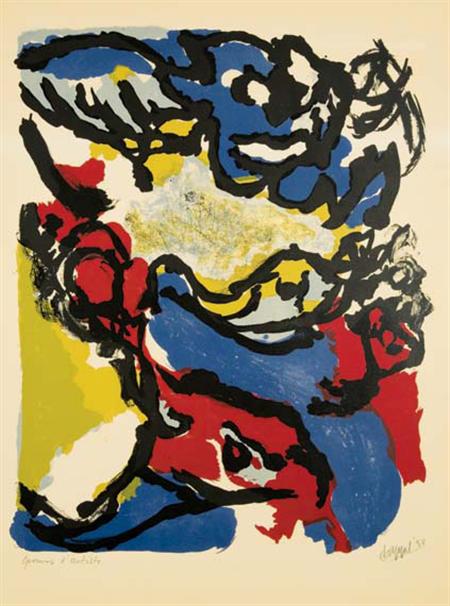 Lot image - Karel Appel COMPOSITION Color lithograph