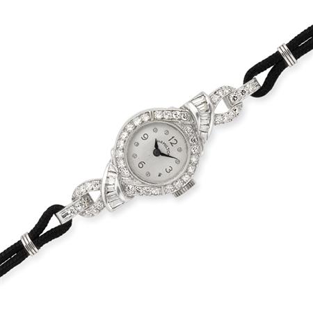Lot image - Diamond Wristwatch, Hamilton
