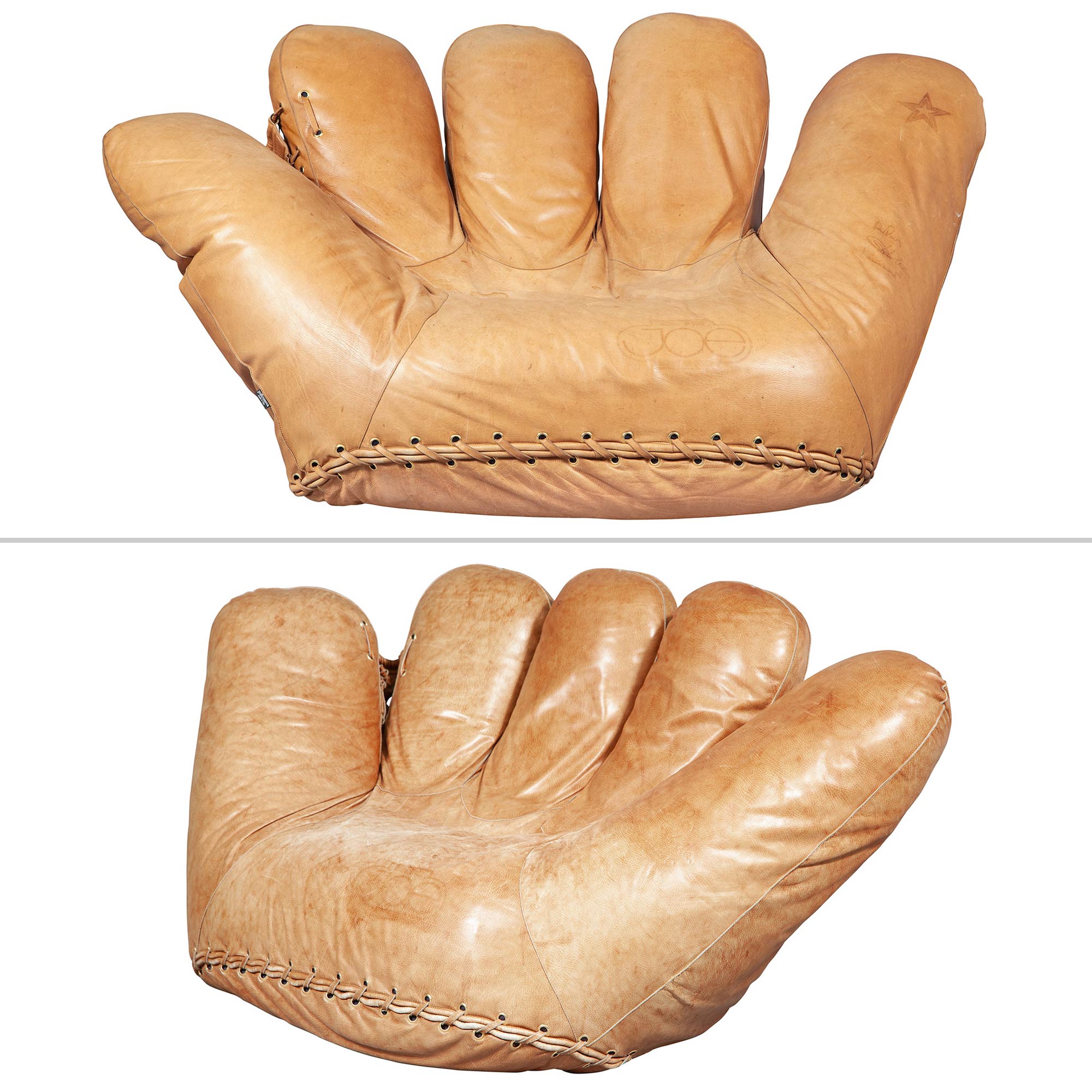 Lot image - Pair of De Pas, DUrbino & Lomazzi Tan Leather Joe