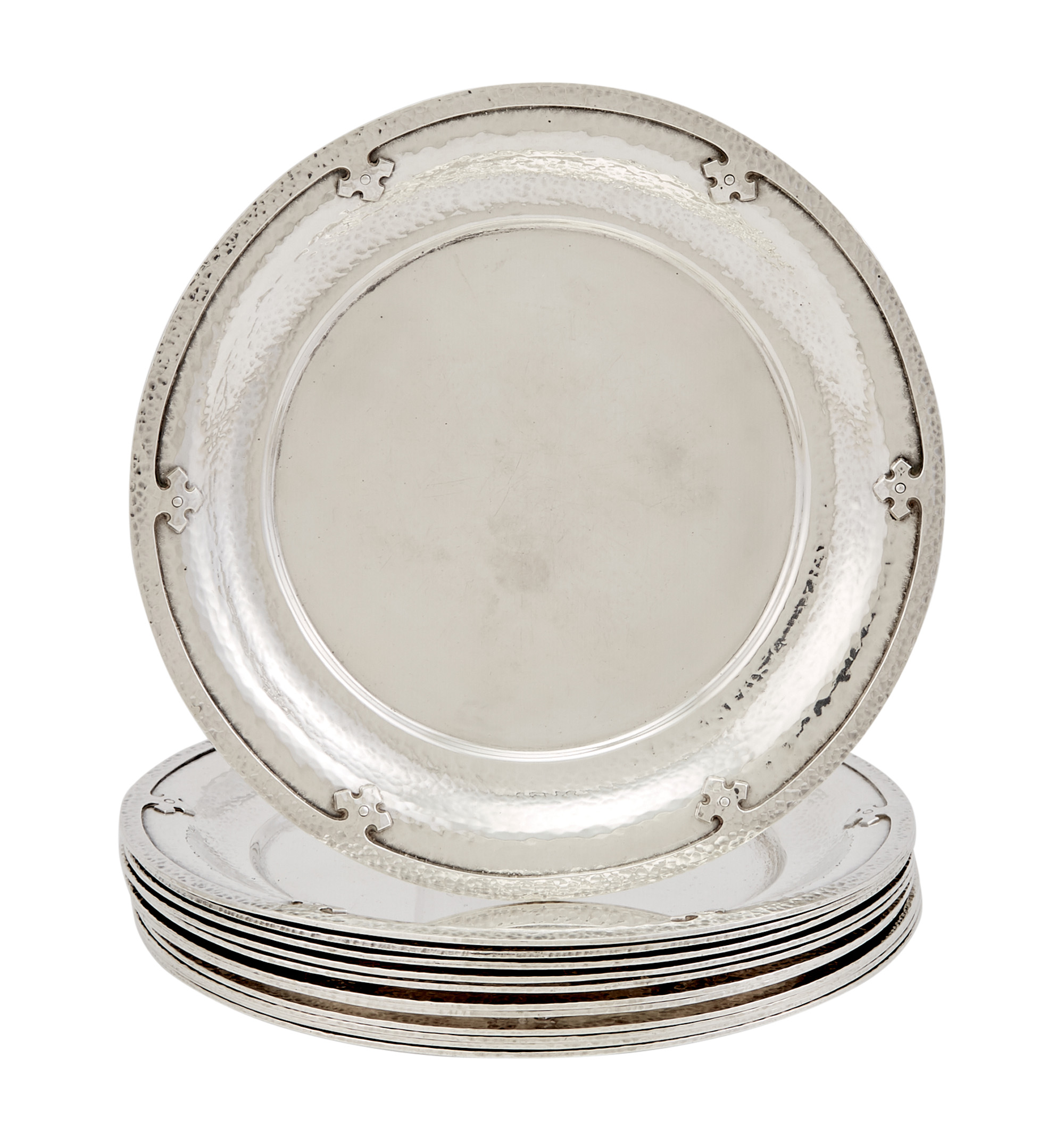 Lot image - Set of Twelve American Sterling Silver Bread Plates