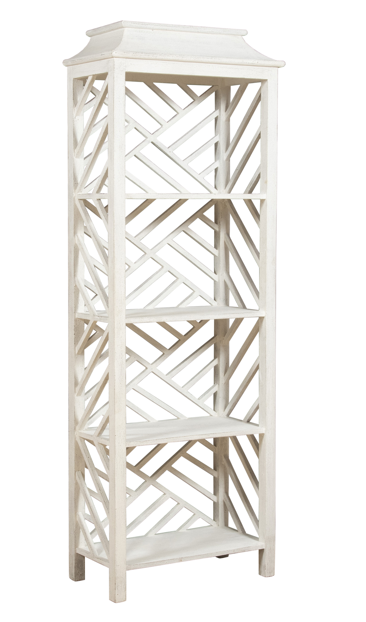 Lot image - Painted Wood Lattice Etagere
