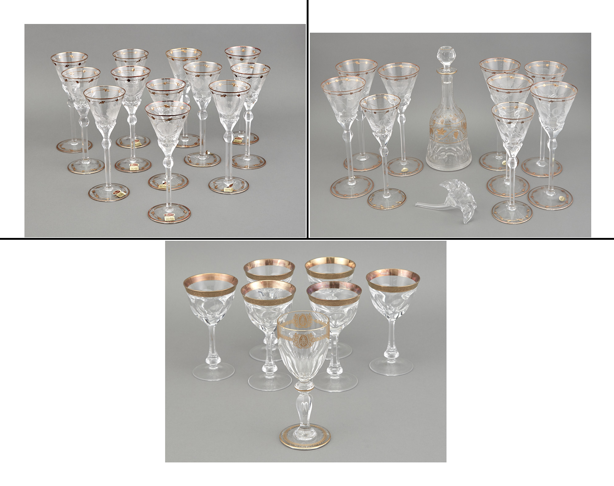 Lot image - Assembled Moser Gilt and Stemware Part Service