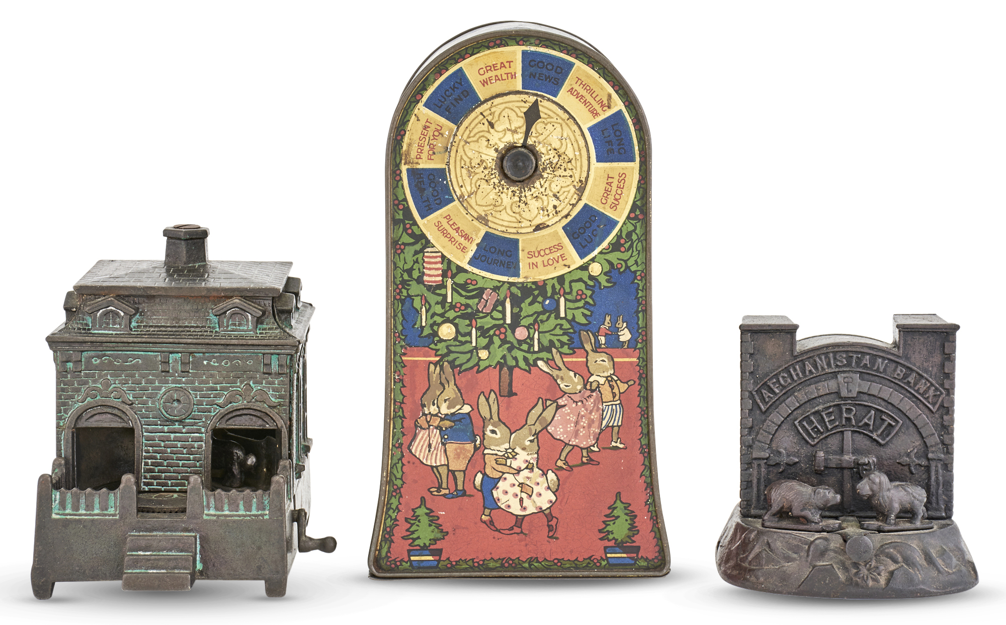 Lot image - Two Cast Iron Mechanical Banks