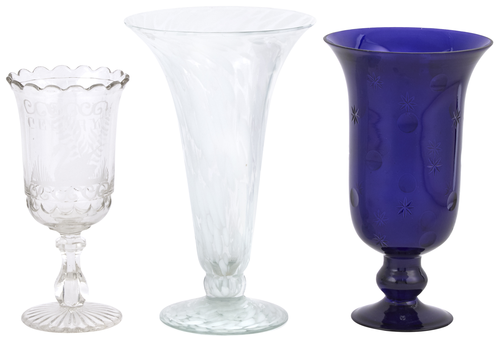 Lot image - Group of Three Glass Vases