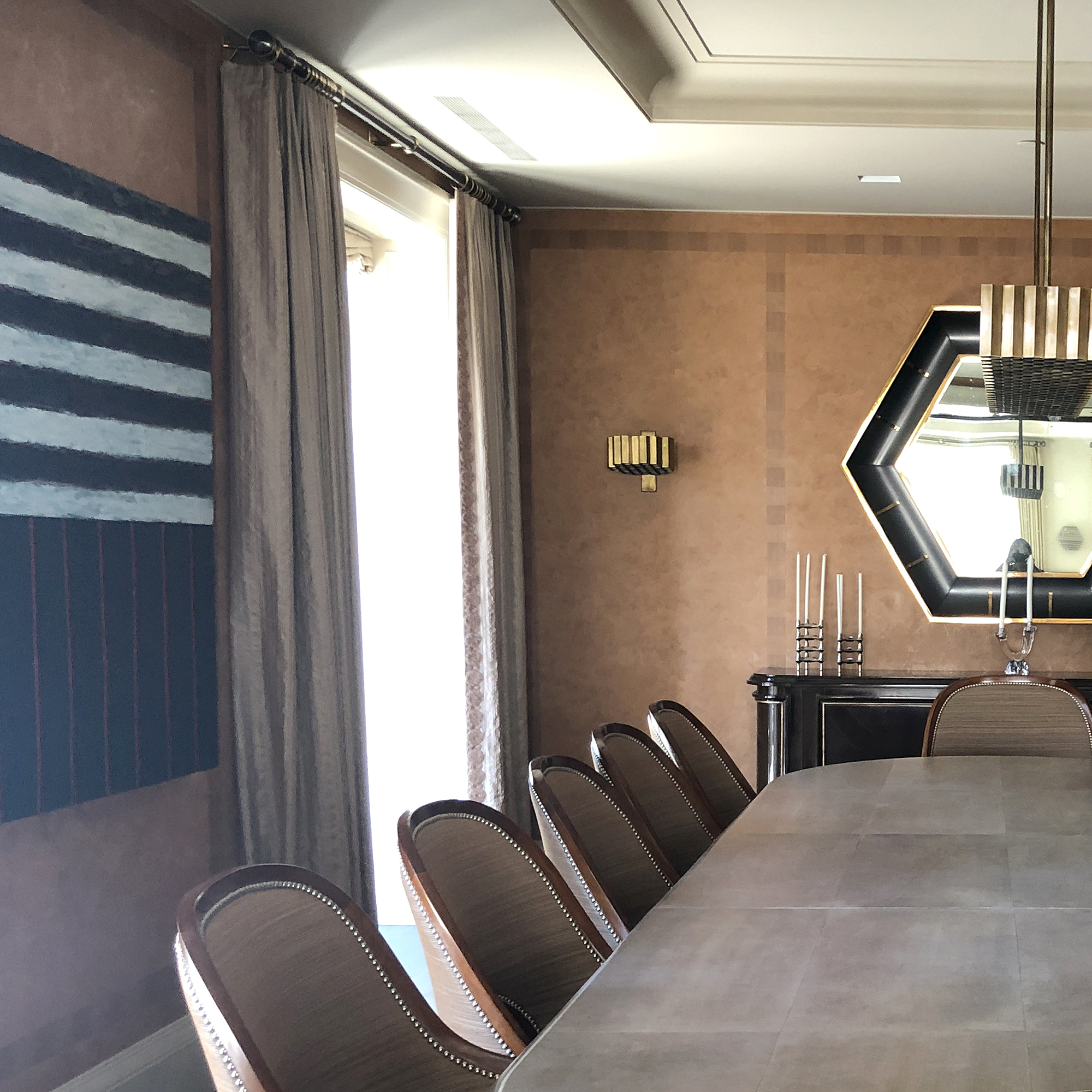 Lot image - Two Pairs of Silk Double Flannel Lined Curtains