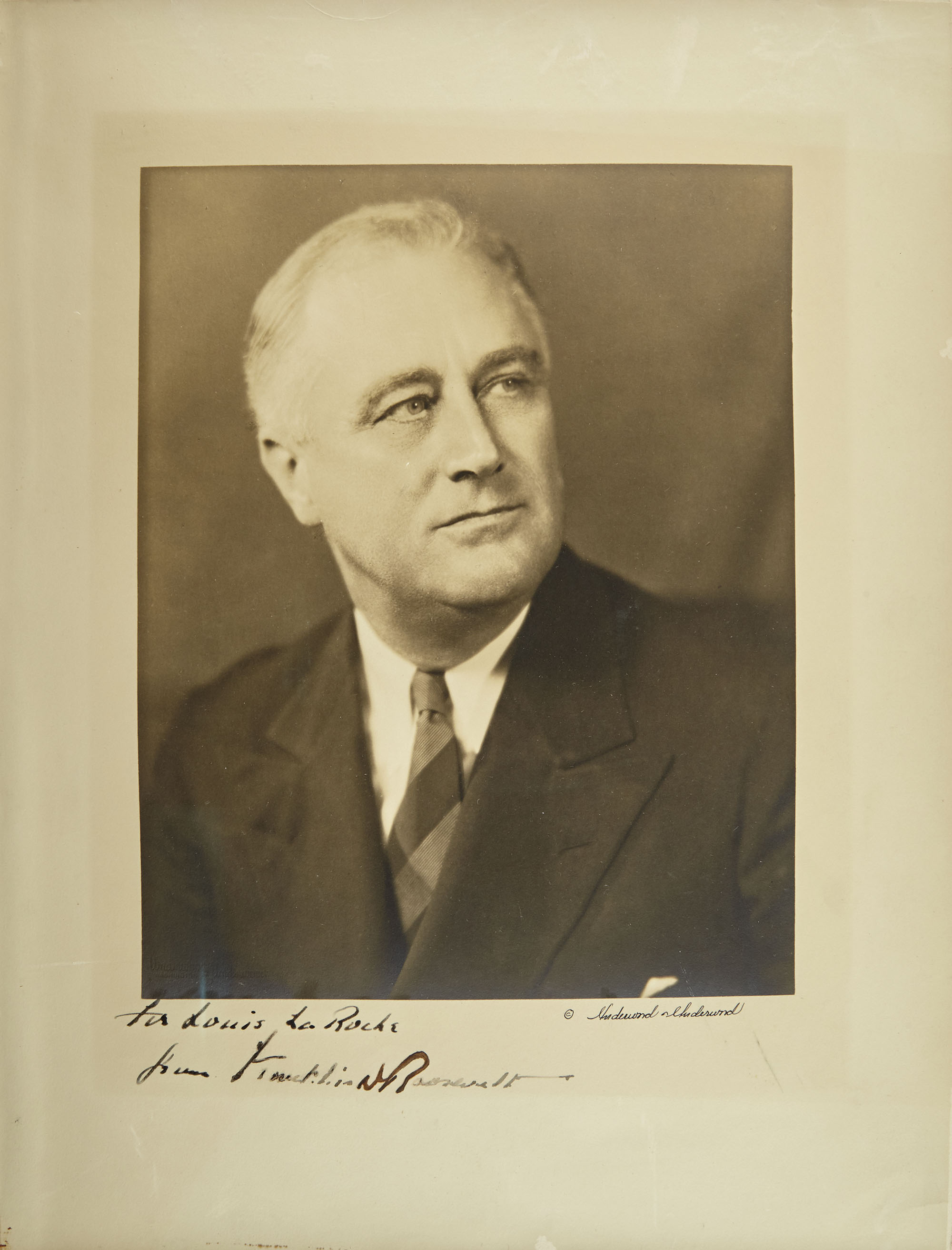 Lot image - ROOSEVELT, FRANKLIN DELANO  Inscribed photograph.