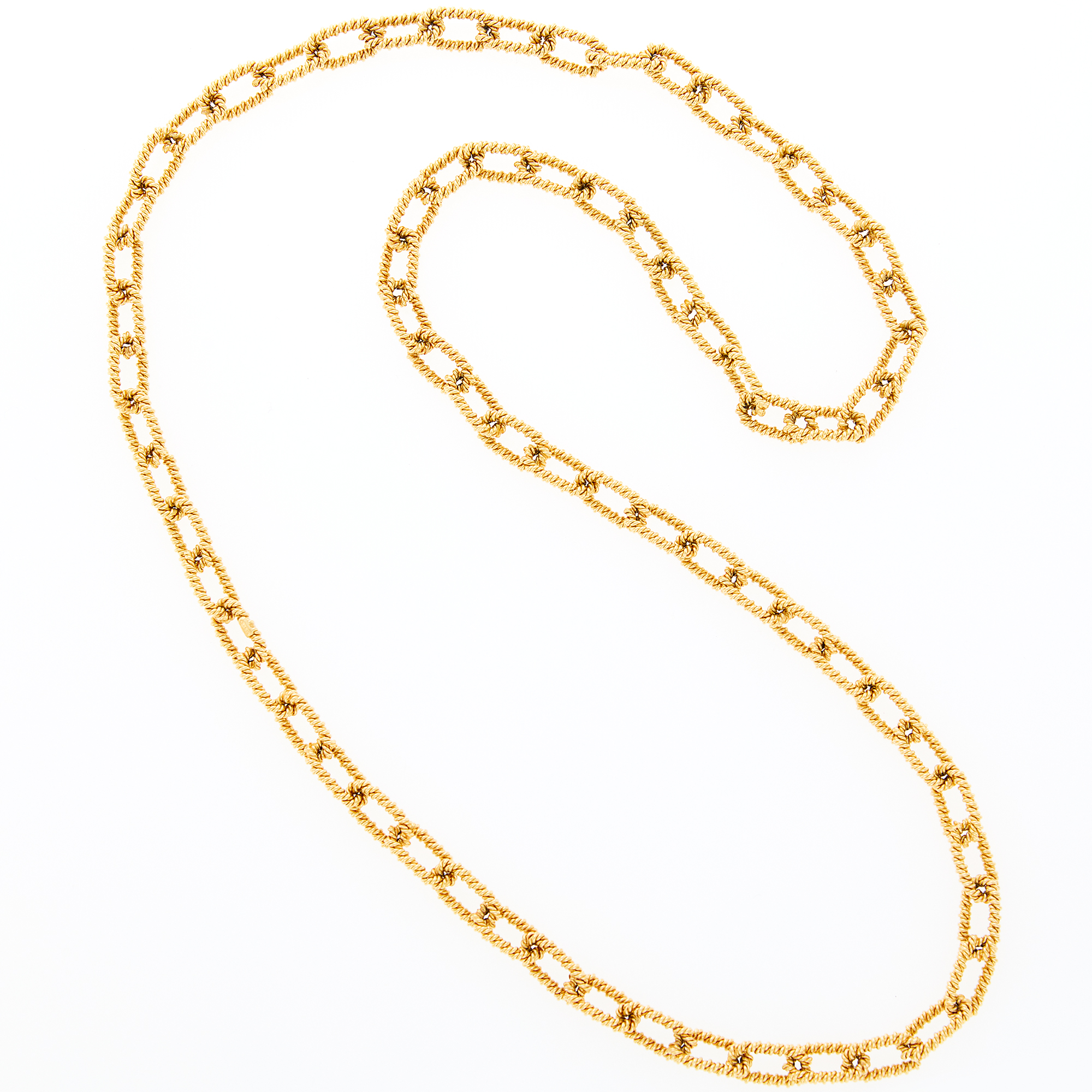 Lot image - Rope-Twist Gold Link Necklace