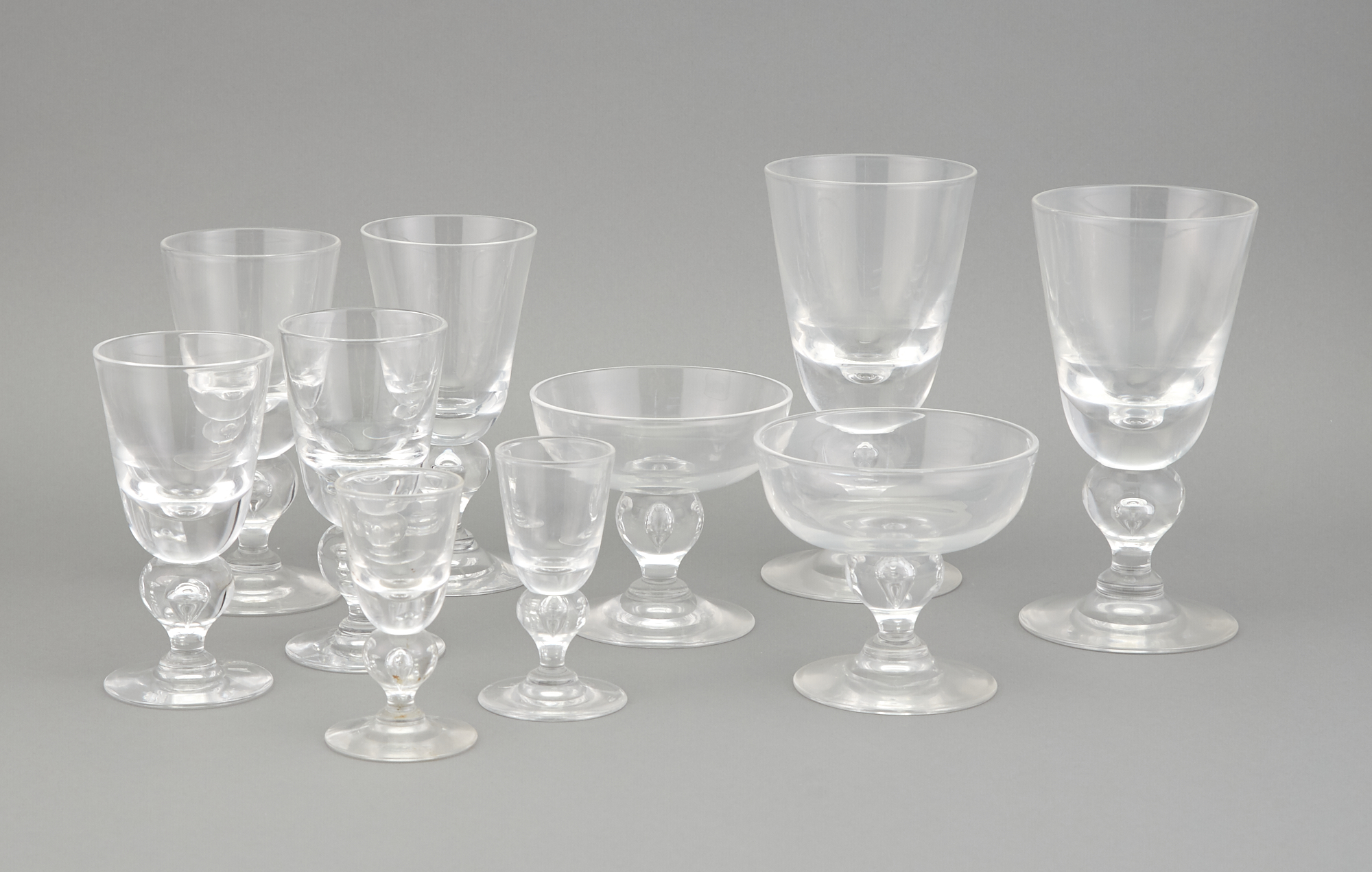 Lot image - Group of Steuben Teardrop Glasses