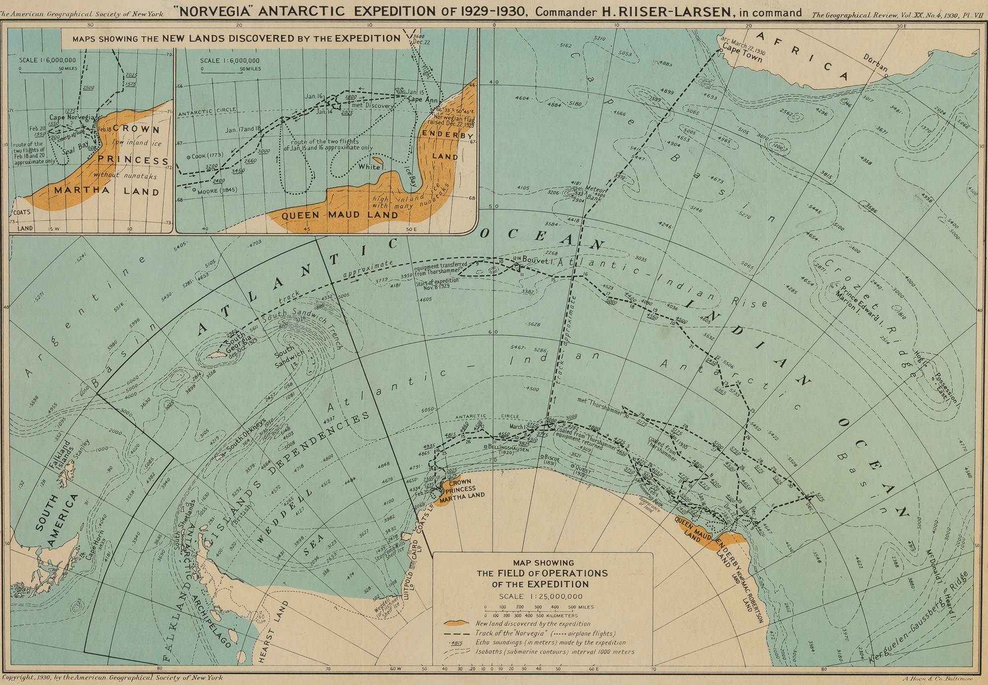 Lot image - [MAPS-POLAR EXPEDITION MAPS]  Group of seven and one photograph.