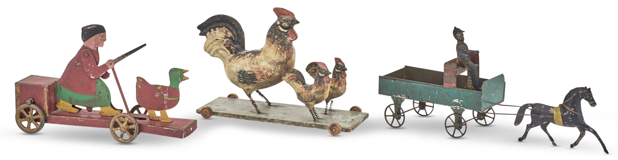 Lot image - Two Painted Pull Toys