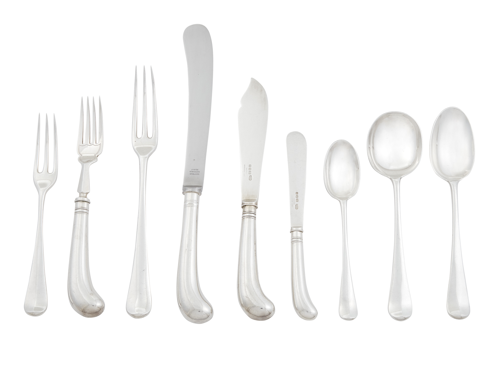 Lot image - English Sterling Silver Flatware Service