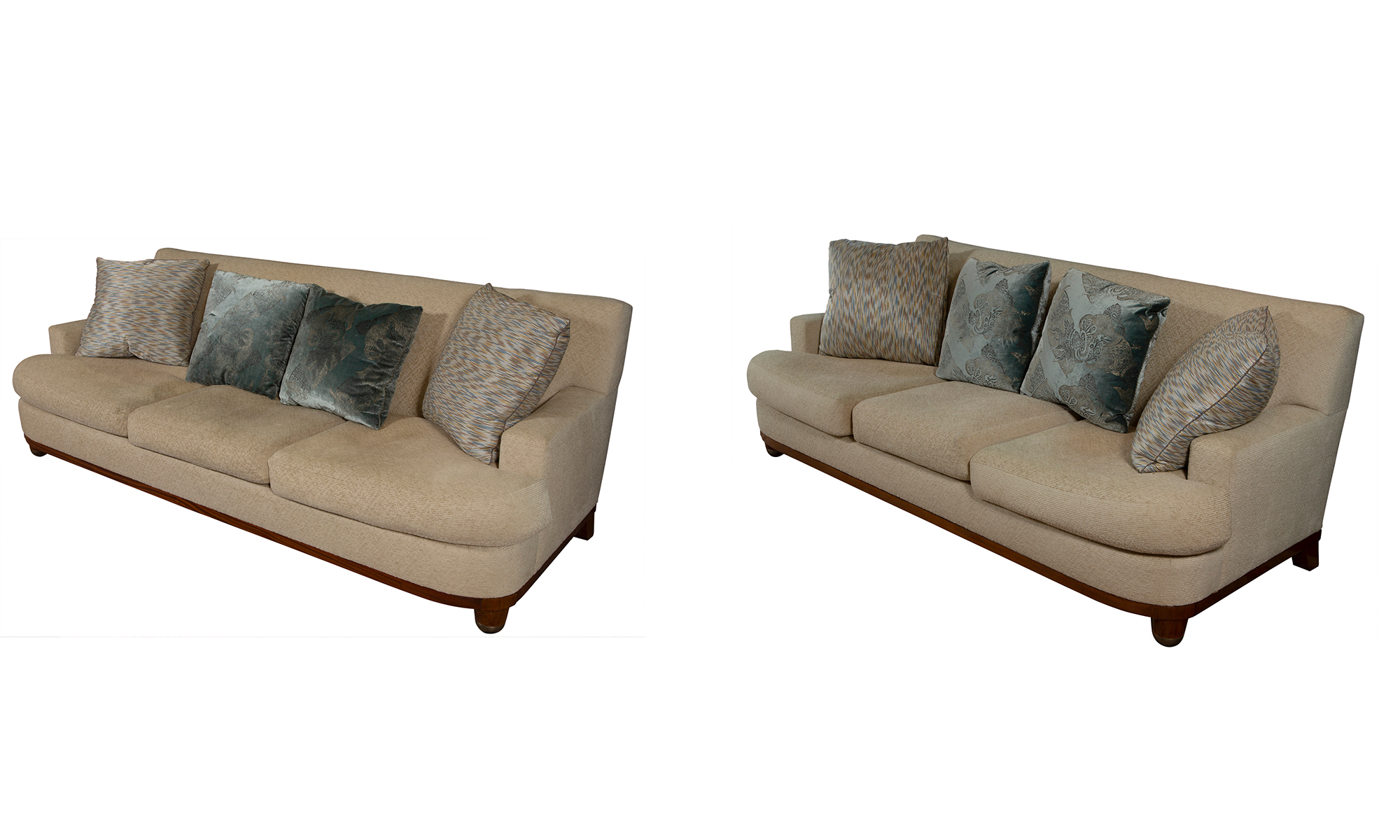Lot image - Two Jonas Upholstered Mahogany Sofas