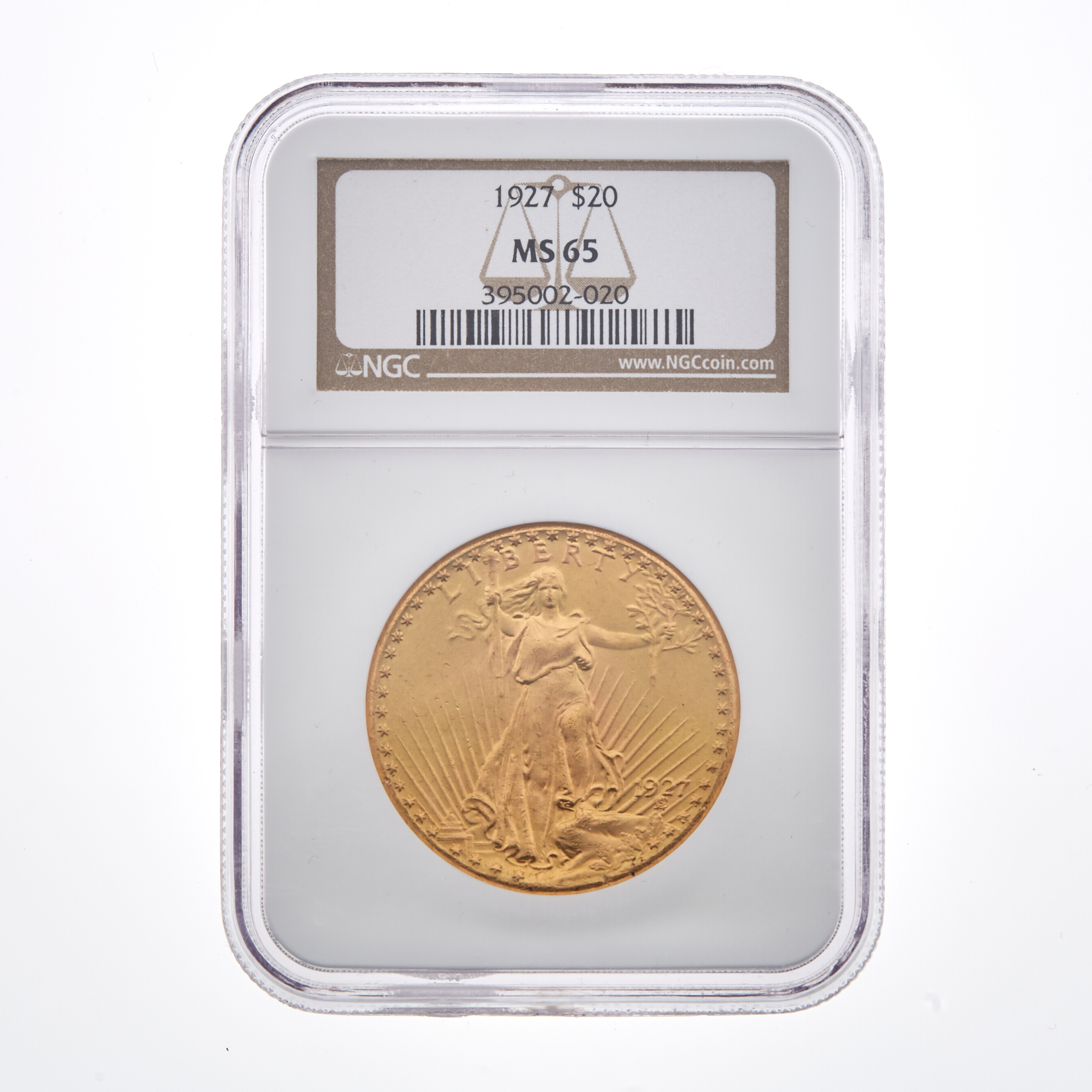 Lot image - United States 1927 $20 St. Gaudens NGC MS65