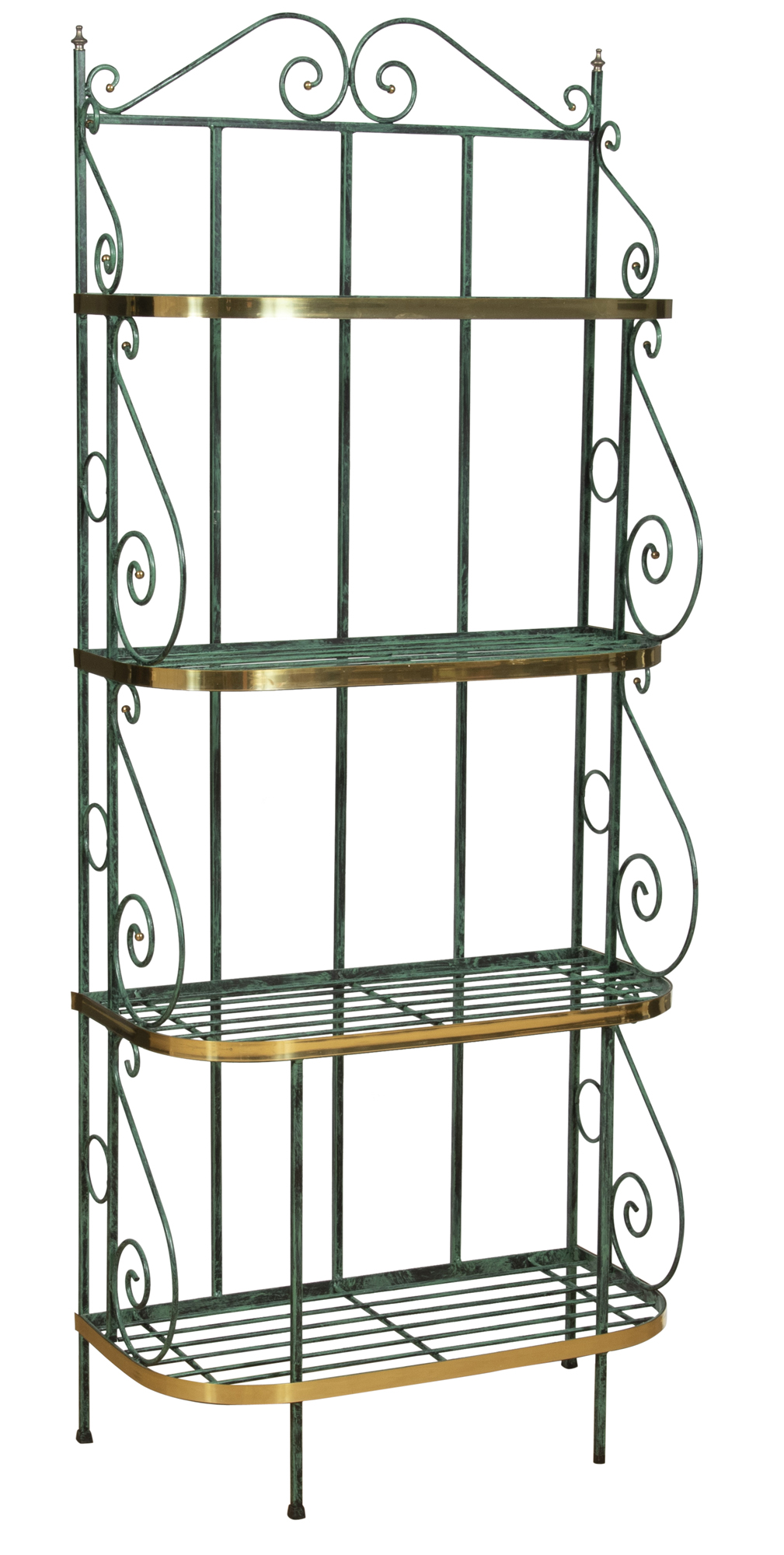 Lot image - French Style Brass and Painted Metal Bakers Rack