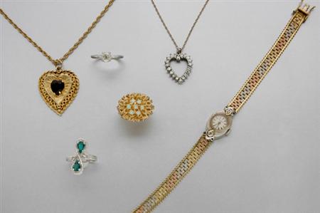 Lot image - Assorted Gold and White Gold and Metal Jewelry