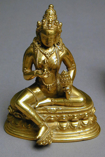 Lot image - Fine Gilt-Bronze of an Adibuddha Possibly Dharmavajra, 17th century