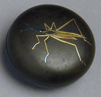 Lot image - Hon Zogan-Decorated Iron Kobako 19th Century, signed with a kao