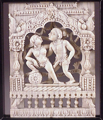 Lot image - Carved Ivory Erotic Panel Circa 1900
