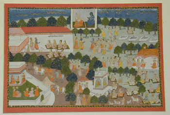 Lot image - Illustration of Lord Krishna Discoursing Datia Rajasthan, circa 1770