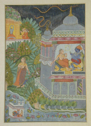 Lot image - Illustration of Radha and Krishna Jaipur, Rajasthan, circa 1800