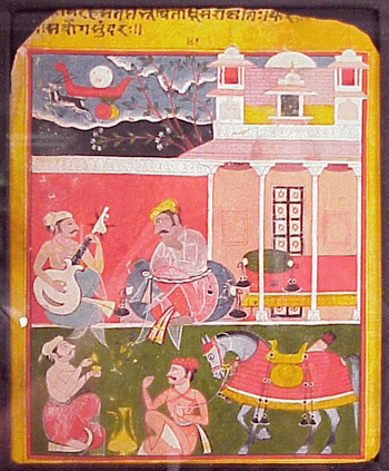 Lot image - Copy of a Nasiruddin Malkaus Raga Illustration, Three Kashmiri Shahnameh Illustrations and a Lucknow Shahnameh Illustration Late 19t