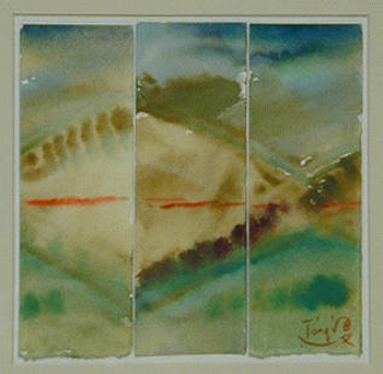 Lot image - TANG HAIWEN (1929-1991), Set of Eleven Watercolor Triptychs